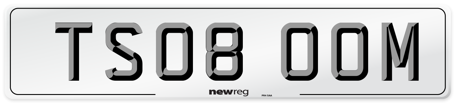 TS08 OOM Number Plate from New Reg